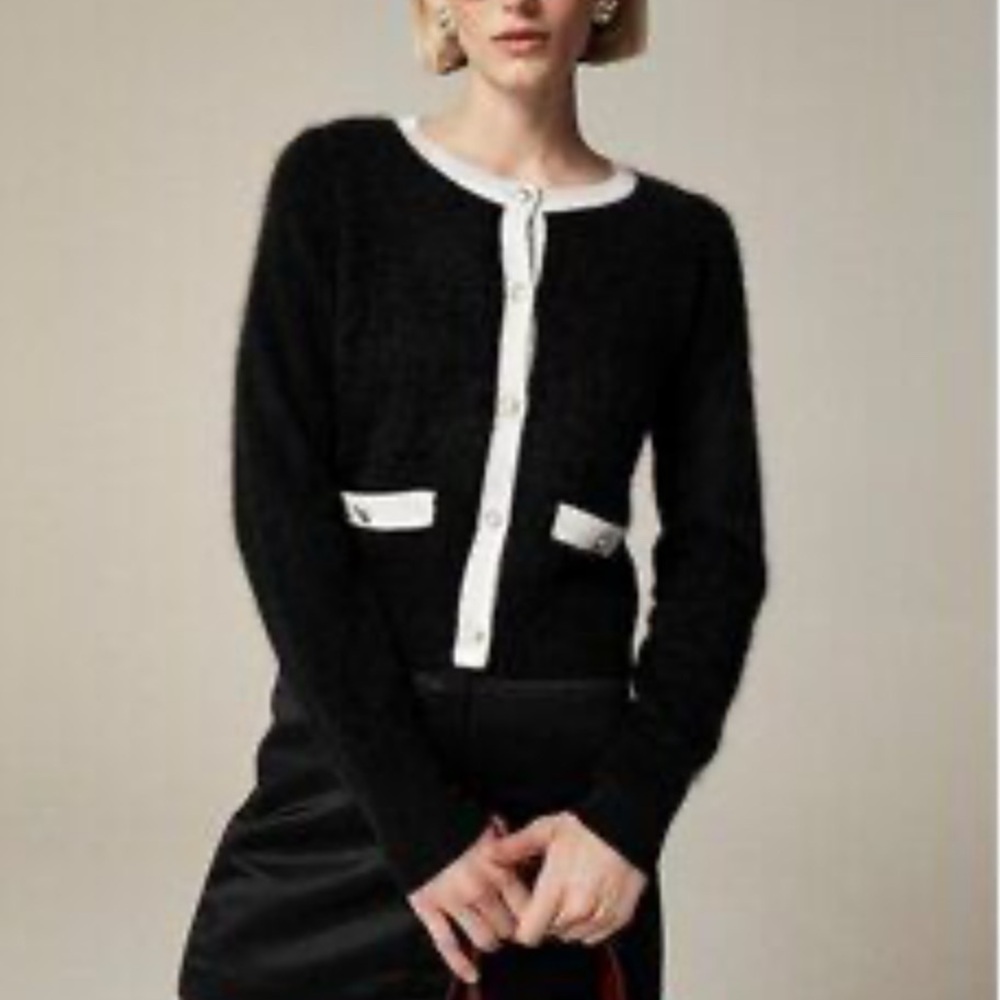 NWT J. Crew Brushed Cashmere Cropped Cardigan